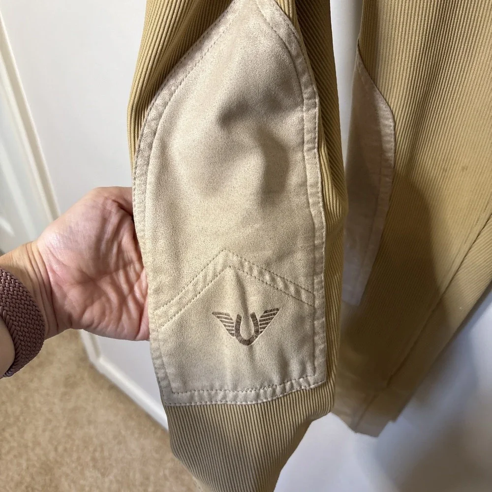 TUFF RIDER Tan Equestrian Riding Faux Suede Ribbed Breeches Pants‎ Girls 16